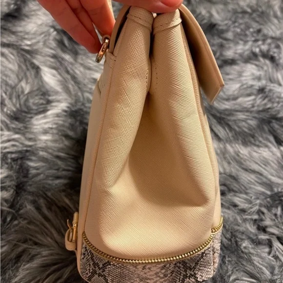 NWOT Glass Ladder & Co. Mini Diana Backpack with Python Print Accents - Picture 3 of 5